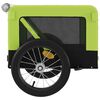 vidaXL Remorque de v&eacute;lo pour animaux de compagnie vert et noir