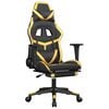 vidaXL Chaise de jeu de massage avec repose-pied Noir&Dor&eacute; Similicuir