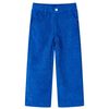 Pantalons pour enfants velours c&ocirc;tel&eacute; bleu cobalt 128