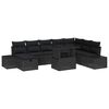 vidaXL Ensemble de canap&eacute; de jardin 9 pc Noir polyrotin