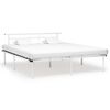 vidaXL Cadre de lit sans matelas blanc m&eacute;tal 200x200 cm