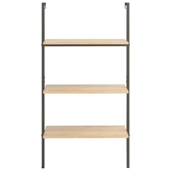 vidaXL &Eacute;tag&egrave;re inclin&eacute;e 3 niveaux Marron clair et noir 64x35x120,5 cm