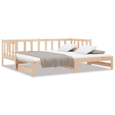 vidaXL Lit de jour et lit gigogne sans matelas 90x190 cm bois massif