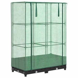 vidaXL Jardini&egrave;re sur&eacute;lev&eacute;e avec housse aspect rotin 80x40x123 cm