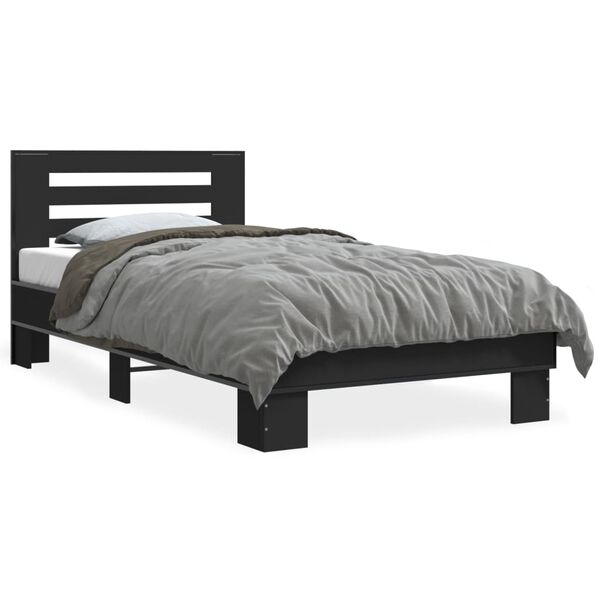 vidaXL Cadre de lit sans matelas noir 100x200 cm
