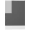 vidaXL Panneau de lave-vaisselle "Lyon" Gris brillant 45x3x67 cm