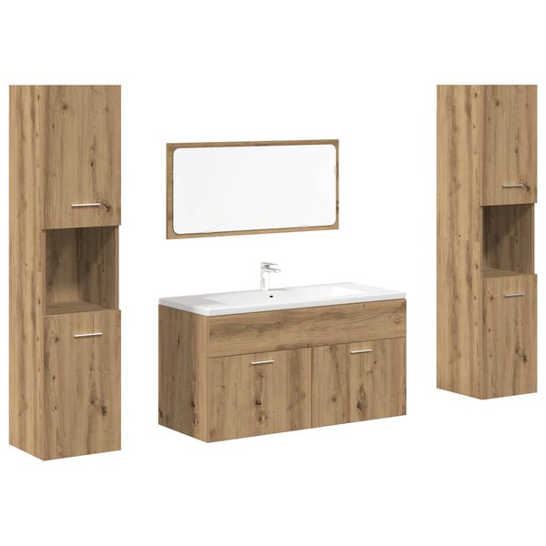 vidaXL Ensemble de meubles salle de bain 4 pcs bois d'ing&eacute;nierie