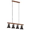 vidaXL Plafonnier industriel Noir E27 Bois de manguier