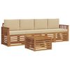 vidaXL Ensemble de canap&eacute;s d'ext&eacute;rieur 5 pc Naturel et Beige