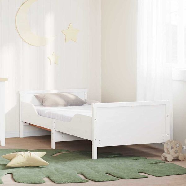 vidaXL Cadre de lit avec matelas Blanc 80 x 200 cm Bois de pin massif