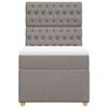 vidaXL Sommier &agrave; lattes de lit avec matelas Taupe 100x200 cm Tissu