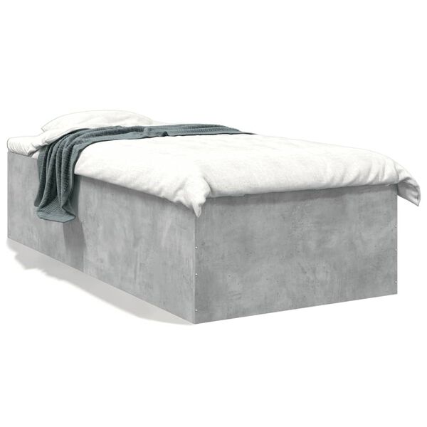 vidaXL Cadre de lit sans matelas gris b&eacute;ton 90x190 cm
