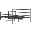 vidaXL Cadre de lit m&eacute;tal sans matelas avec pied de lit noir 135x190cm