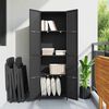 vidaXL Armoire de rangement de jardin Noir 59x40x180 cm Résine tressée