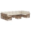 vidaXL Ensemble de canap&eacute; de jardin 11 pc Beige polyrotin