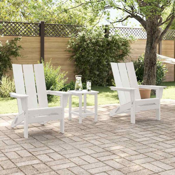 vidaXL Mobilier de jardin lounge 3 pcs Blanc 38 x 38 x 46 cm Plastique