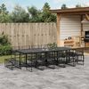 vidaXL Ensemble &agrave; manger de jardin 15 pcs noir r&eacute;sine tress&eacute;e
