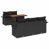 vidaXL Ensemble de canap&eacute; de jardin 6 pc Noir Poly rotin