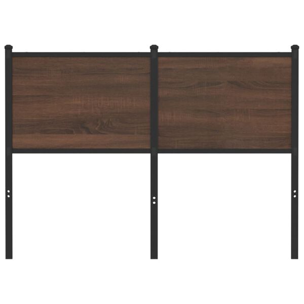 vidaXL T&ecirc;te de lit ch&ecirc;ne marron 120 cm bois d'ing&eacute;nierie et acier