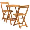 vidaXL Ensemble bistro de jardin 3 pcs Marron Bois d'acacia massif