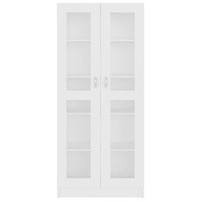 vidaXL Armoire à vitrine Blanc 82,5x30,5x185,5 cm Bois d'ingénierie