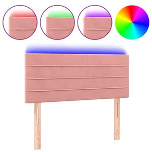 vidaXL T&ecirc;te de lit &agrave; LED Rose 80x5x78/88 cm Velours