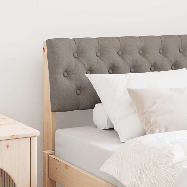 vidaXL T&ecirc;te de lit capitonn&eacute;e Taupe 90 cm Pin massif