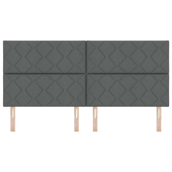 vidaXL T&ecirc;te de lit avec t&ecirc;te de lit Gris fonc&eacute; 200 cm Cuir synth&eacute;tique