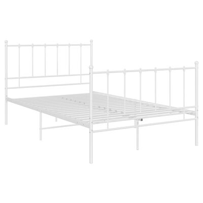 vidaXL Cadre de lit sans matelas blanc métal 120x200 cm