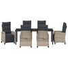 vidaXL Ensemble de salle &agrave; manger pour jardin 7 pcs Gris clair