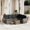 vidaXL Salon de jardin 8 pcs avec coussins gris r&eacute;sine tress&eacute;e