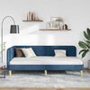 vidaXL Cadre de lit d'angle avec t&ecirc;te de lit Bleu 90 x 190 cm tissu