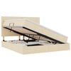 vidaXL Lit avec rangement et matelas Cr&egrave;me 160 x 200 cm tissu