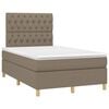 vidaXL Sommier &agrave; lattes de lit et matelas et LED Taupe 120x200 cm