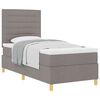 vidaXL Lit &agrave; ressorts avec matelas Taupe 90 x 190 cm tissu