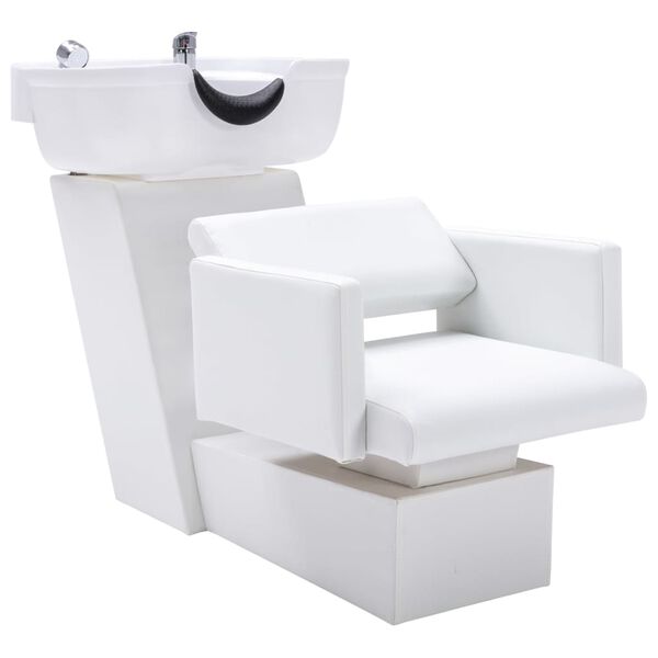 vidaXL Unit&eacute; de rin&ccedil;age de shampoing avec chaises de salon Similicuir