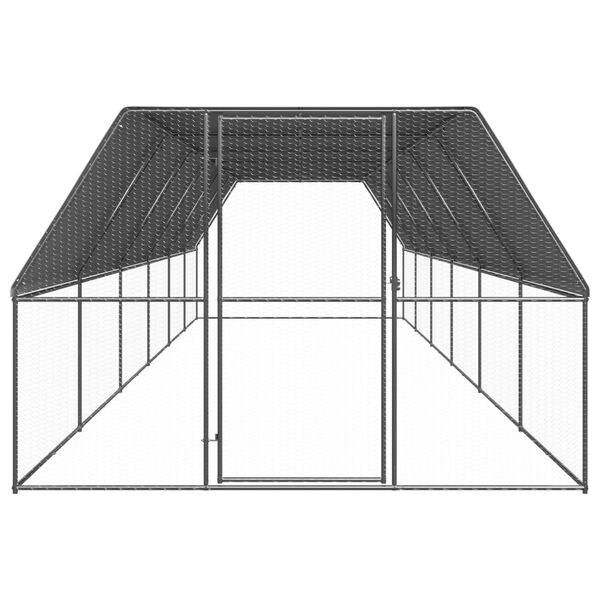 vidaXL Poulailler 3x12x2 m acier galvanis&eacute;