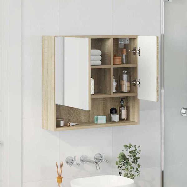 vidaXL Armoire Miroir Chêne sonoma 59 x 17 x 55 cm Bois d'ingénierie