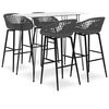 vidaXL Ensemble de bar 5 pcs Blanc et gris