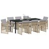 vidaXL Ensemble de salle &agrave; manger pour jardin 9 pcs Beige polyrotin