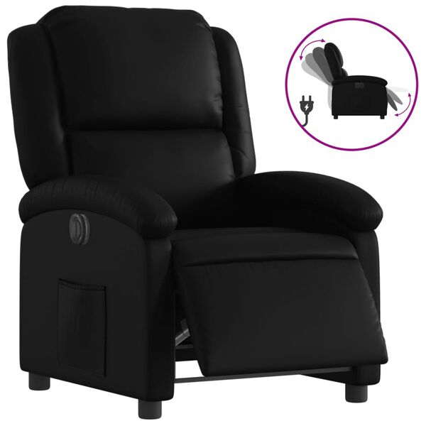 vidaXL Fauteuil inclinable &eacute;lectrique Noir Similicuir