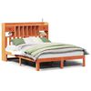 vidaXL Lit biblioth&egrave;que sans matelas cire marron 135x190 cm pin massif