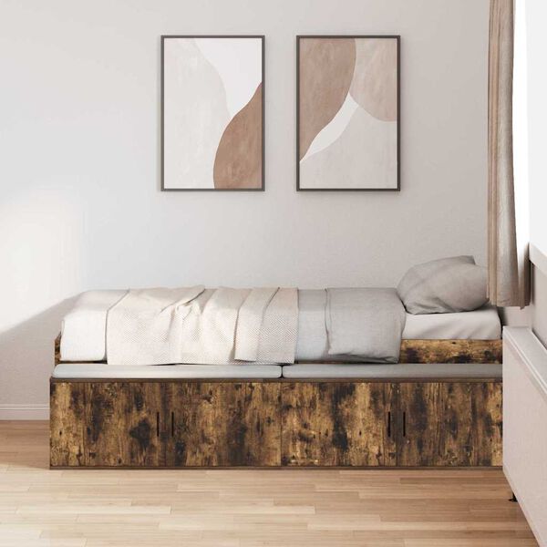 vidaXL Cadre de lit Ch&ecirc;ne fum&eacute; 80 x 200 cm Bois d'ing&eacute;nierie