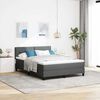 vidaXL Lit boxspring avec matelas Gris fonc&eacute; 160 x 200 cm tissu