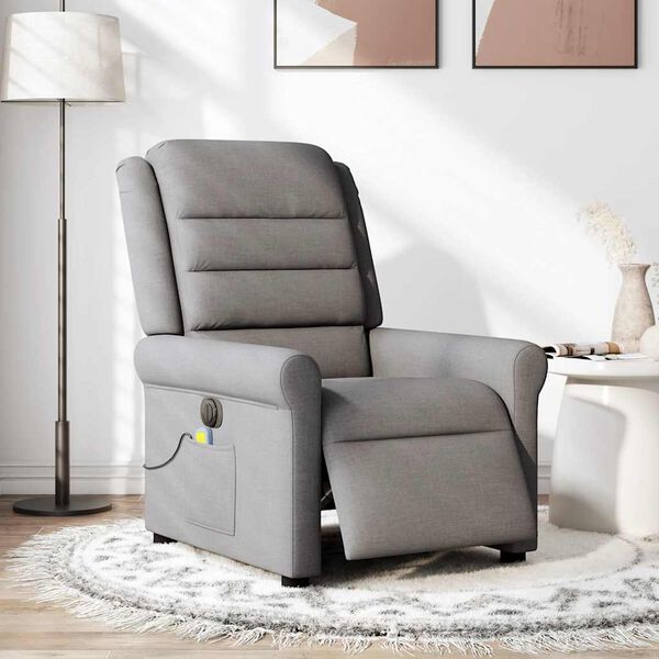 vidaXL Fauteuil de massage inclinable électrique Taupe Tissu