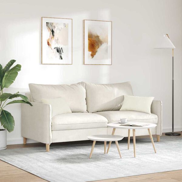 vidaXL Coussins de canap&eacute; 2 pcs Cr&egrave;me 50 x 30 cm