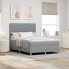 vidaXL Lit &agrave; ressort LED avec matelas Gris clair 140 x 200 cm tissu