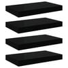 vidaXL &Eacute;tag&egrave;re murale flottante 4 pcs Noir brillant 40x23,5x3,8 cm MDF