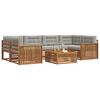 vidaXL Ensemble de canap&eacute;s d'ext&eacute;rieur 7 pcs Gris Naturel et Clair