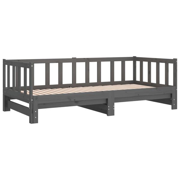 vidaXL Lit coulissant sans matelas gris 2x(90x190) cm